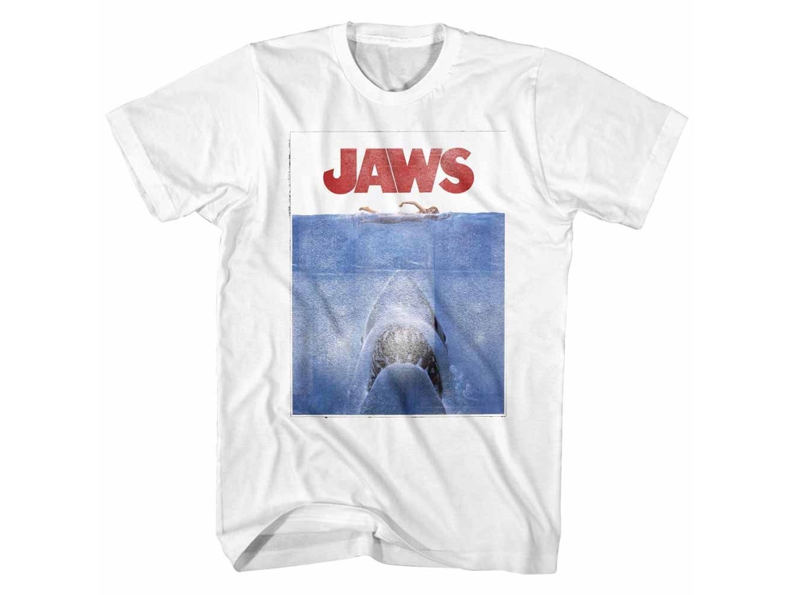 Rockinstone Jaws Movie White Adult T-shirt Size:xxl