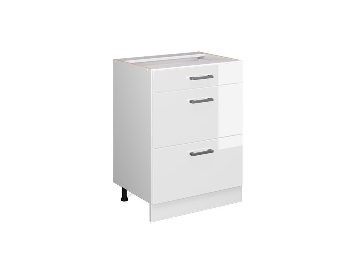 Móvel de cozinha R-Line, 60 cm com gavetas, sem bancada, branco alto brilho, Vicco