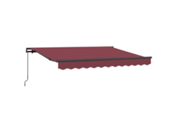 Conjunto 1 Toldo Retrátil Vidaxl Bordô Tecido (250 X 200 Cm)