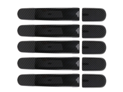 Kit com 5 Capas de Acabamento para Puxadores de Portas Estilo Fibra de Carbono Compatível com Transit Custom e Tourneo (2014 2020)