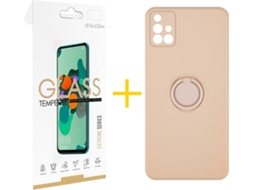 Capa + Película para Samsung Galaxy A71 SKYHE Rosa-Creme