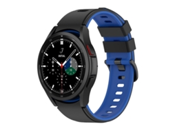 Bracelete Para Samsung Galaxy Watch 5 Pro (45mm) / Watch 5 (40mm/44mm) - Silicone Duas Cores - Preto Azul