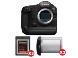 Eos R1 + 3 Sandisk 512gb Extreme Pro Cfexpress Type B + 3 Canon Lp e19 + Ebook “20 Dicas para Fotos Que Impressionam” CANON