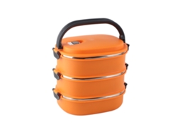 Caixa de Bento Inox 3 Camadas Portátil Isolada para Escola Trabalho