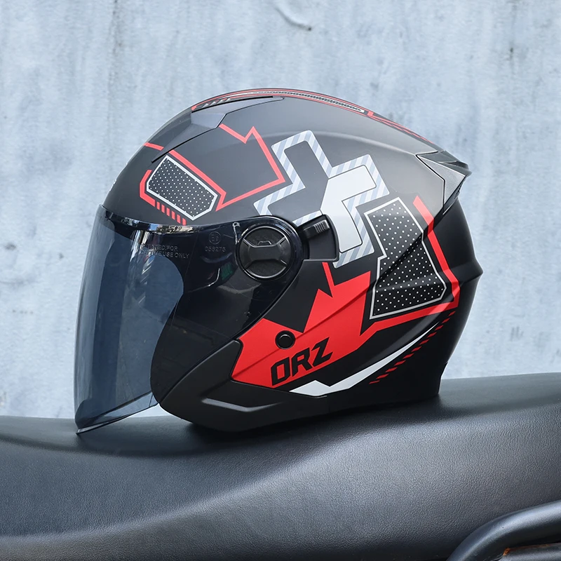 (xl) Capacete De Motocicleta Abs 3/4, Certificado Dot, Resistente A Impactos E Ao Vento.