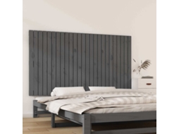 Vidaxl Cabeceira De Parede 159,5x3x90 Cm Madeira De Pinho Maciça Cinza