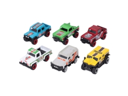 Primerox conjunto de 6 Carros de Liga 1:64 com Retrocesso Die Cast para Crianças Suv Colecionáveis
