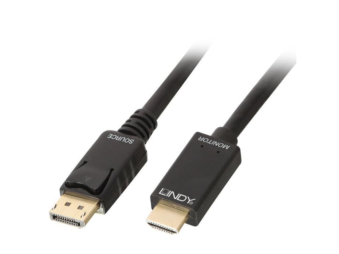 Cabo Displayport Para Hdmi 4k30 Lindy 3 M Preto Transmissão 3d Hdcp Slowmoose (dppassivo)