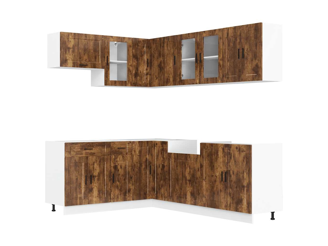 Conjunto de 11 Armários de Cozinha em Carvalho Fumado MAISON EXCLUSIVE