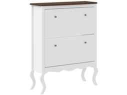 Sapateiro estreito com 2 gavetas e prateleiras ajustáveis para 16 pares BTFORUS, 84x29x109cm branco