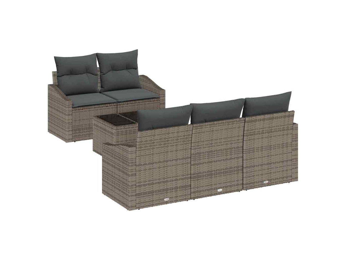 Maison Exclusive - Conjunto De Sofás Com Almofada 6 Pcs Cinzeto Vime Pe