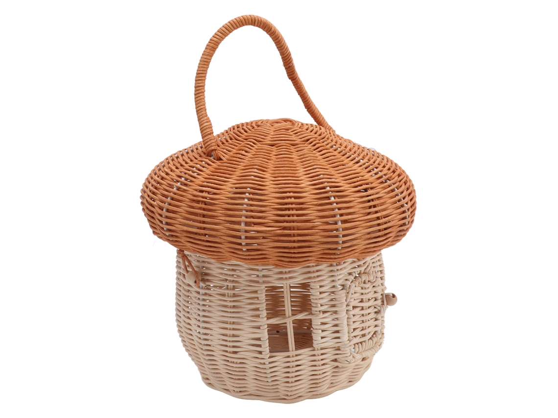 Cesto de Vime LAXISCREED Forma de Cogumelo Decorativo