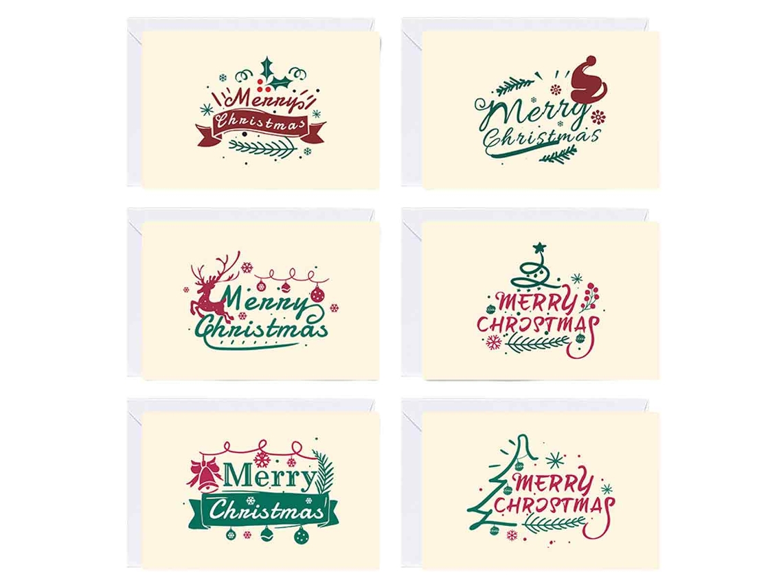 Conjunto de Cartões de Natal com Mensagem e Adesivos para Envelope NEVEANCE