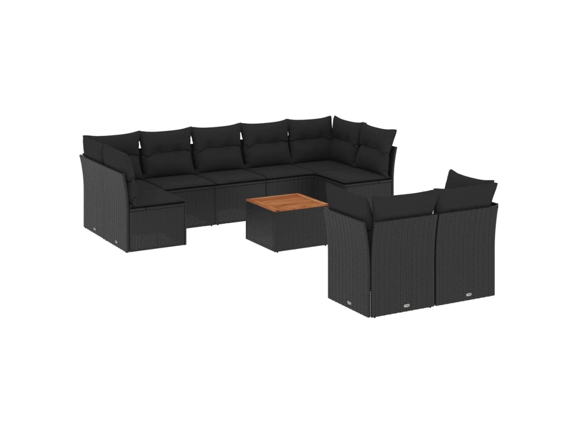 Garden Sofa Set, Garden Sofa Sets Vidaxl Preto Rattan / Vime (n/a)