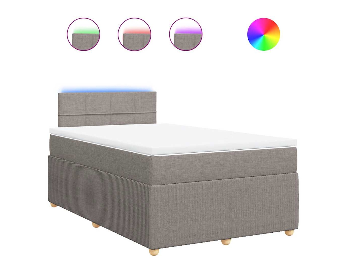 Box Spring Bed, Box Spring Beds Vidaxl Cinzento-acastanhado Tecido (120 X 190 Cm)