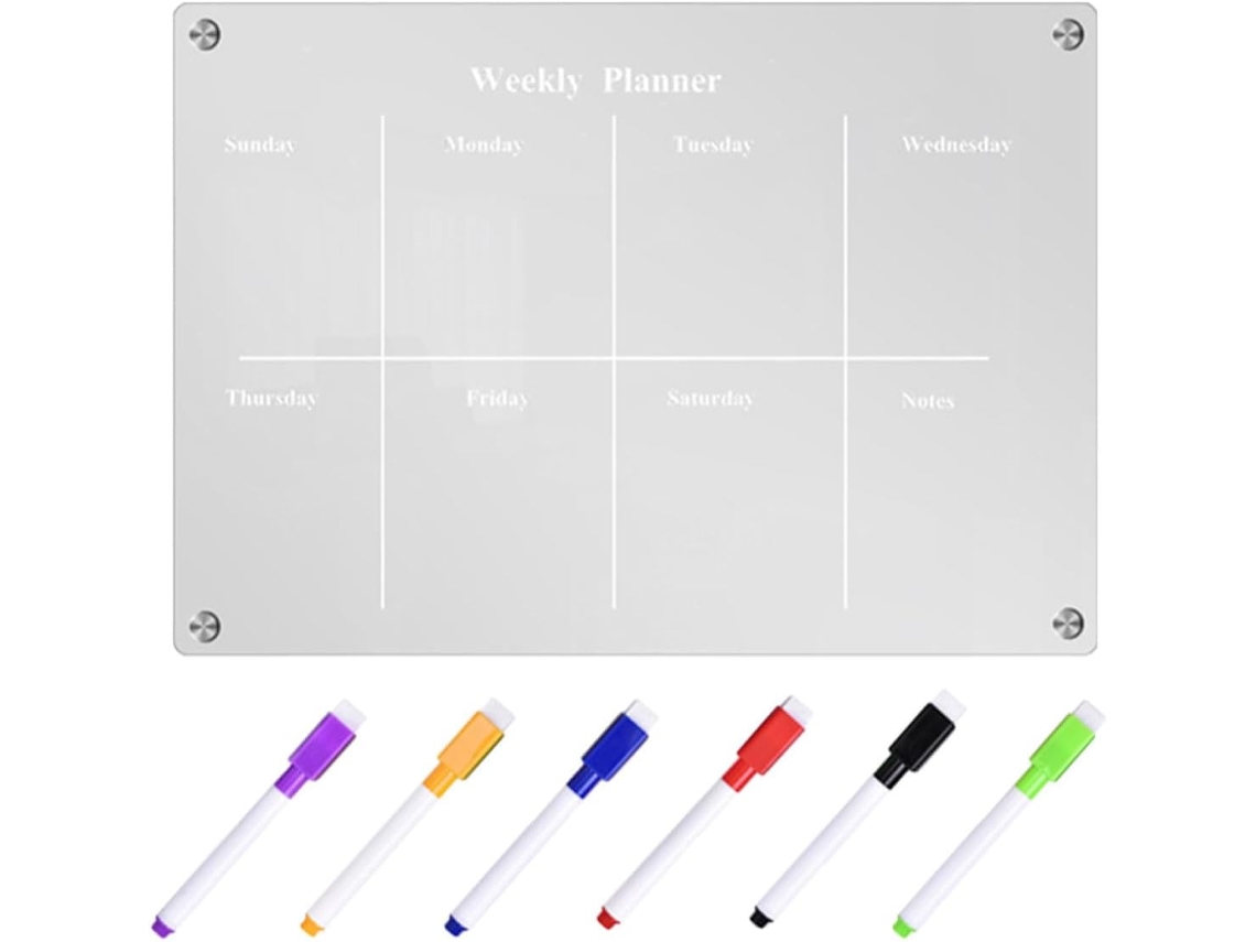 Tableau Blanc Com Stylo E Aimants Magnétique Effaçable À Sec En Acrylique Para Refrigerador Listas E Rappels