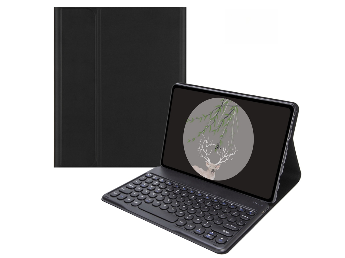 Capa Para Lenovo Idea Tab Plus 12.1"2025, Com Teclado Inteligente Removível, Fina Em Pele. Preto Hexinyigjly