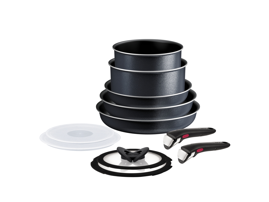 Conjunto Panelas TEFAL Ingenio So Light (11 Peças - Pega Amovível - Alumínio)