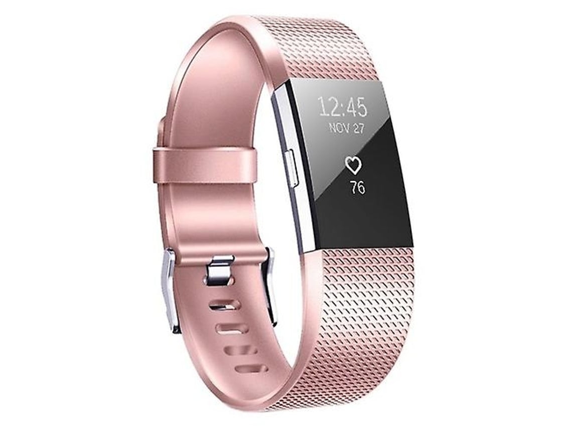 Lurelia Pulseira Rose Gold Em Metal Xadrez, Compatível Com Fitbit Charge 2, Acabamento Moderno