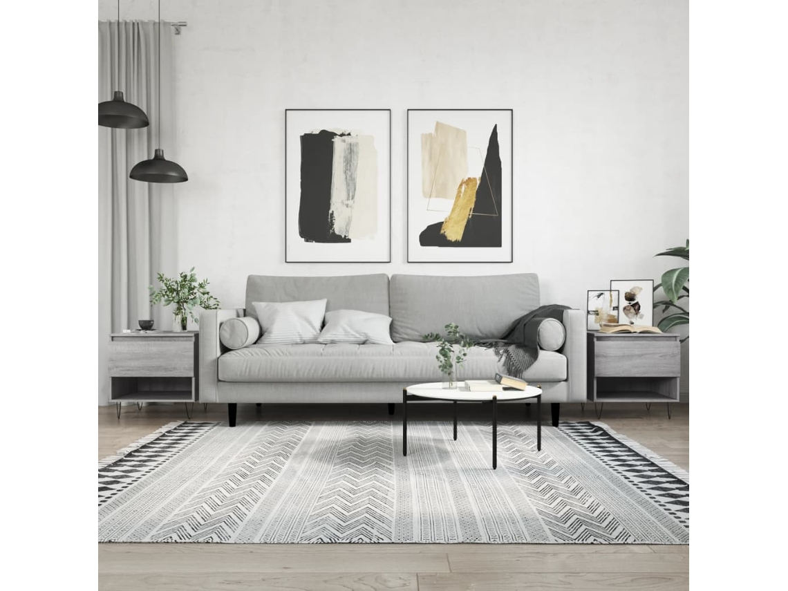 Vidaxl Mesas De Centro 2 Pcs 50x46x50cm Deriv. Madeira Cinzento Sonoma