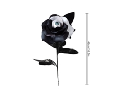 Pack de 6 rosas artificiais halloween pretas com contas em preto e branco LAXISCREED