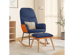 Vidaxl Cadeira De Baloiço Com Banco Tecido Azul