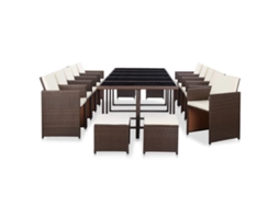 Garden Table And Chair, Garden Tables And Chairs Vidaxl Marrom Rattan / Vime (n/a)