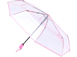 Guarda-chuva Dobrável Automático Ciieeo, Transparente, Com Revestimento Impermeável Em Fibra De Poliéster E Cabo.