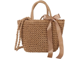 Bolsa De Ombro Em Linho E Poliéster Trançados, Elegante E Fácil De Guardar, Ideal Para A Praia.