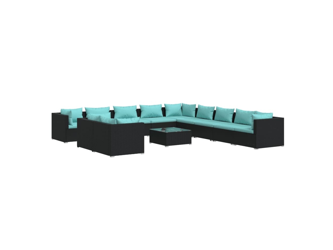 Garden Lounge Set, Garden Lounge Sets Vidaxl Preto Rattan / Vime (n/a)