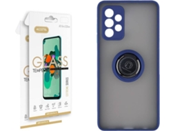 Capa e 2 Películas Samsung Galaxy A52 5G ACCETEL Gel Bumper Ring Azul