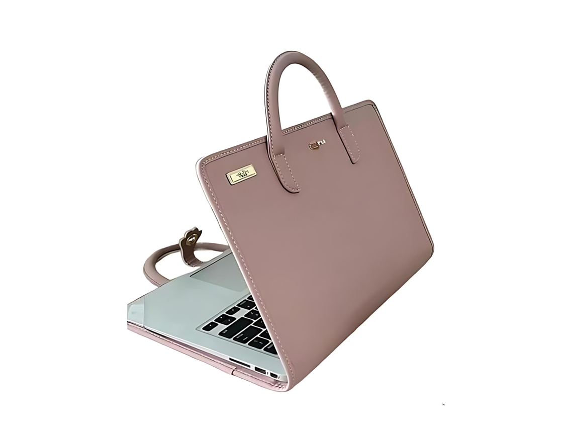 Capa Para Portátil - Bolsa Para Senhora - Capa Protetora Para Computador - Mala Para Portátil - Bolsa Portátil - Pu - Rosa - 16 Polegadas