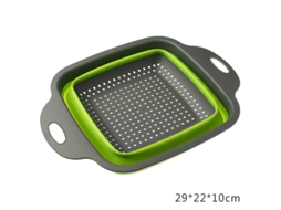 Cesto Dobrável para Lavar Vegetais, Filtro Portátil para Frutas e Verduras, Removível e Dobrável MDUG (grande Verde)