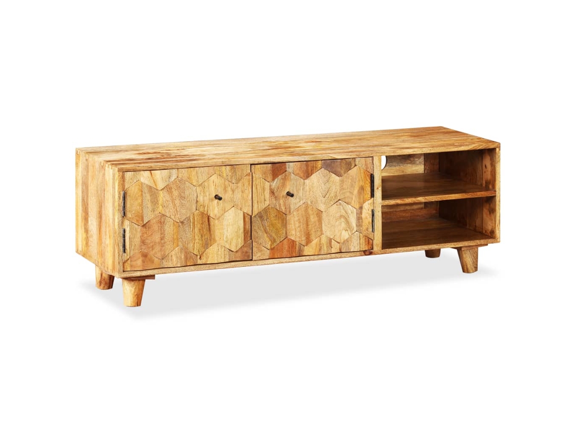 Móvel Tv | Gabinete De Tv | Armário De Tv Madeira De Mangueira Maciça 118x35x40 Cm