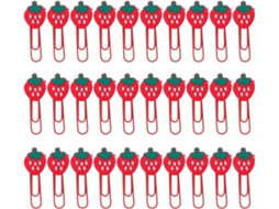 Clips De Papel Hemoton Em Pvc Formato Morango, Pacote Com 30 Unidades, Marcadores De Página Em Formato Fruta Vermelha