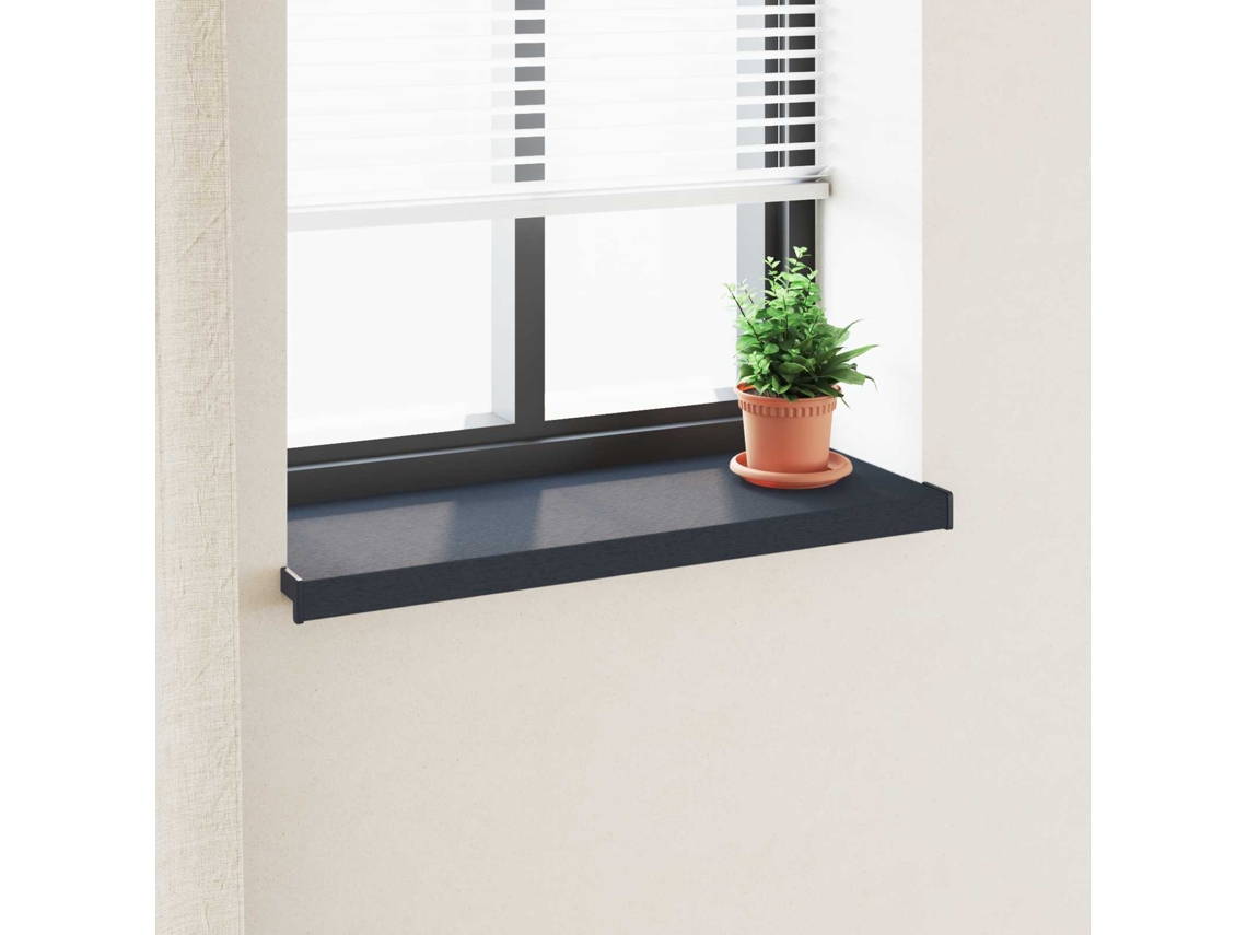 Vidaxl Soleira De Janela Antracite Com Veios De Madeira Pvc