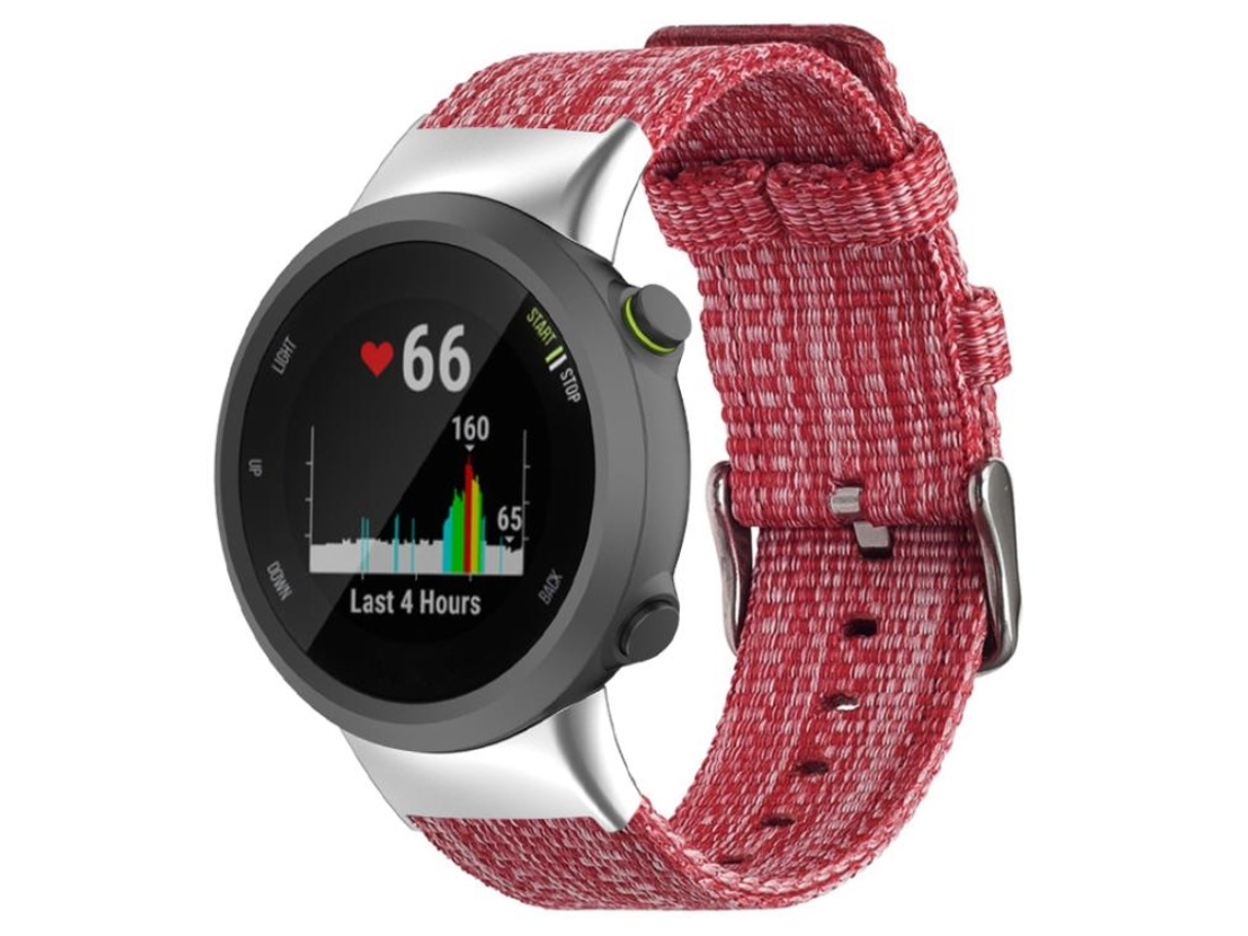 Bracelete para Garmin Forerunner 45 / 45s / Swim 2 Nylon e Lona Fivela de Aço Prate Vermelha XIAOMOYU