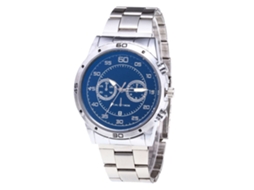 Relógio masculino de quartzo elegante com pulseira de aço e mostrador de três mostradores da Zhoulianfa (azul prateado)