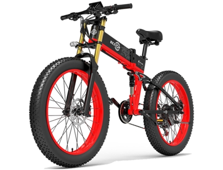 Bicicleta Eléctrica Dobrável de Montanha BEZIOR X-Plus 1500W 26” 17.5Ah 130Km-Vermelho