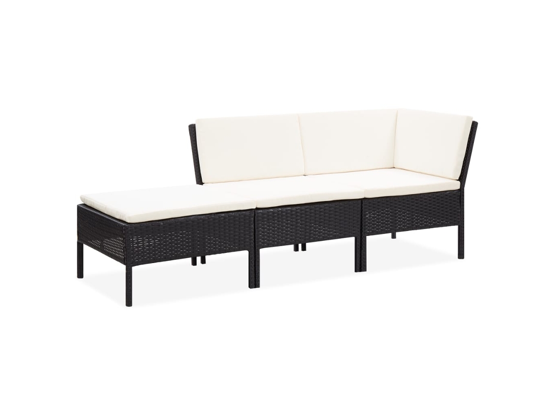 Garden Lounge Set, Garden Lounge Sets Vidaxl Preto Rattan / Vime (n/a)