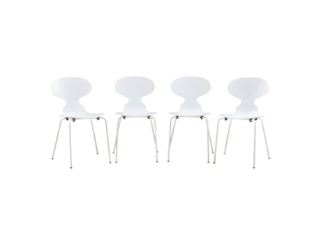 Conjunto De 4 Cadeiras De Jantar Kil 80x47x48cm Branco En.casa