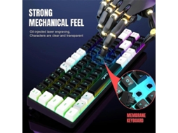 Teclado Mecânico Compacto Rgb Luminoso Com 68 Teclas, Mouse E Teclado Para Jogos De Pc B Slowmoose