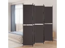 Vidaxl Biombo/divisória Com 5 Painéis 250x220 Cm Tecido Castanho