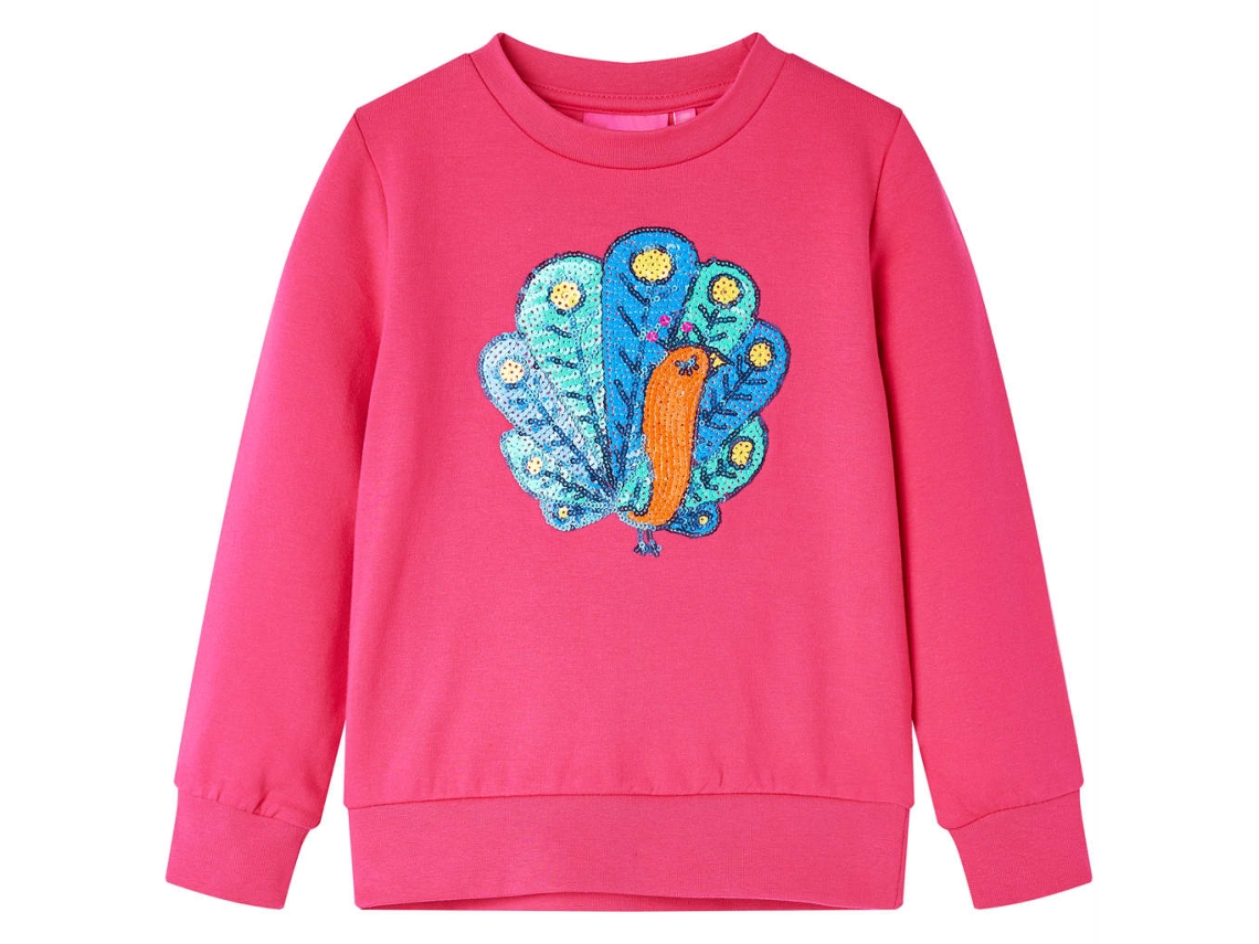 Sweatshirt Para Criança Rosa-brilhante 128