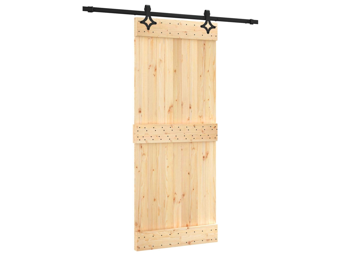 Maison Exclusive - Porta Deslizante 85 X 210 Cm Natural E Preto