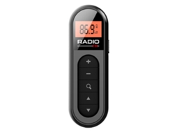 Mini rádio FM com clipe recarregável