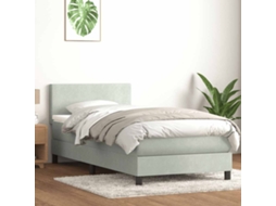 Vidaxl Cama Com Molas/colchão Cinzento-claro 90x220 Cm Veludo