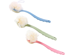 Conjunto Nuobesty Com 3 Escovas De Banho Esfoliantes Cabos Longos, Curvos E Antiderrapantes, Escova Dupla Face Para