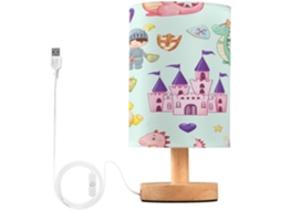 Abajur De Cabeceira Cavaleiro Dragão Para Quarto, Luminária De Cabeceira Led, Luminária De Leitura Com Cúpula Tecido