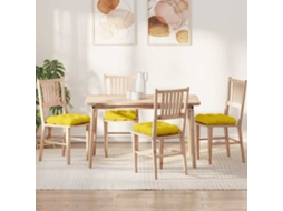 Vidaxl Almofadas De Assento 4 Unid. Tecido Amarelo Claro